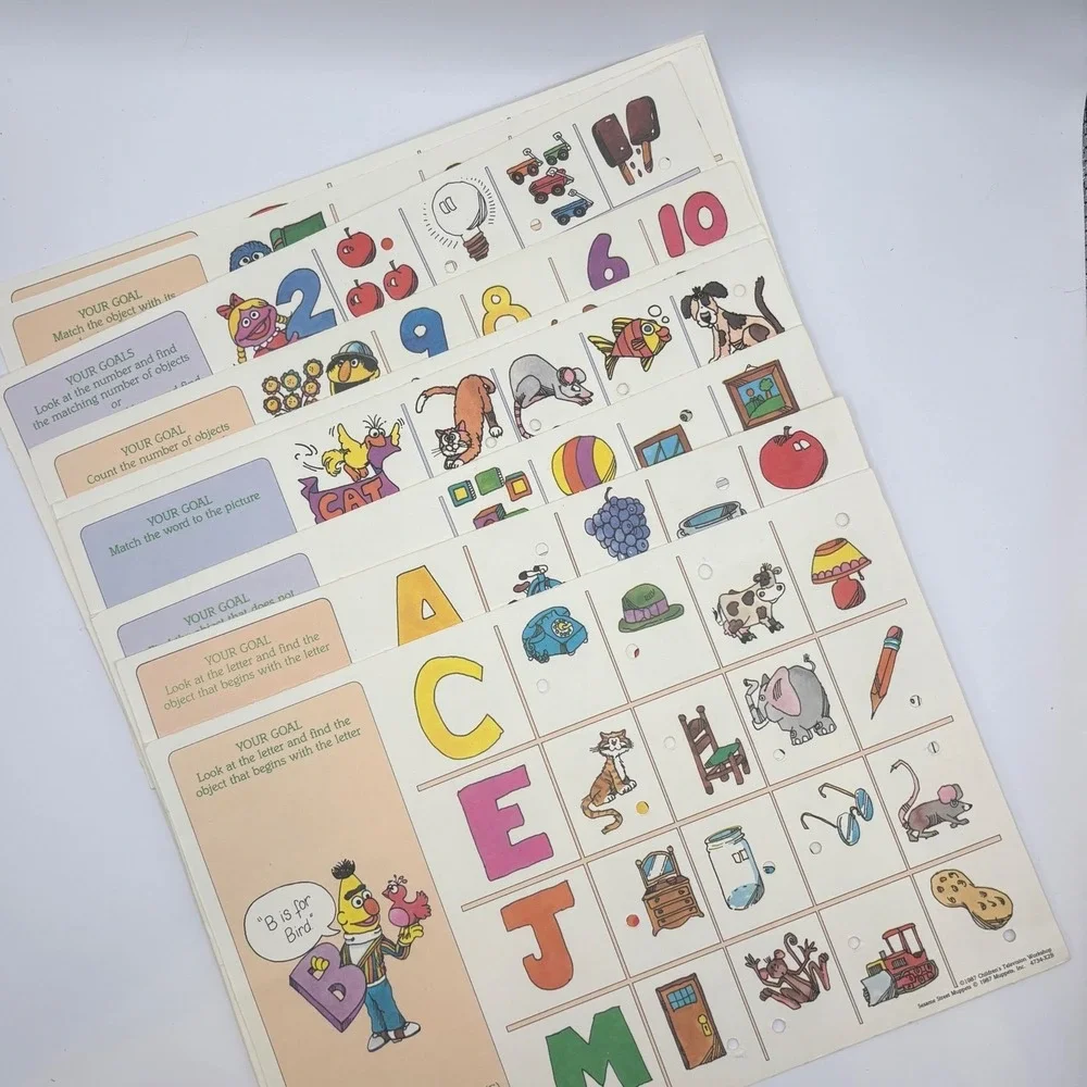 Vtg‎ 1986 Milton Bradley Sesame Street Light & Learn Big Bird Game 4734 Tested
